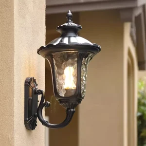 European Antique Style Garden Outdoor Wall Lamp Water Proof Fancy Sconce with 12W LED Aluminum Base Cylinder Shape