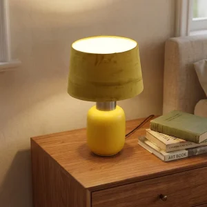 European Hotel Living Room Decor Ceramic Yellow Table Lamp