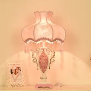European Pink Table Lamp LED Creativity Bedside Desk Light