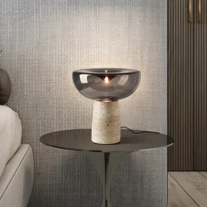 European Simple Adjustable LED Glass Table Lamp with AC Power for Bedroom Decor