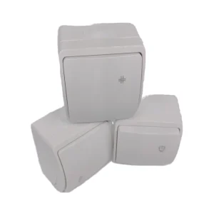 European Single Pole IP54 Surface Mounted 1 Gang 2 Way Rocker Switch