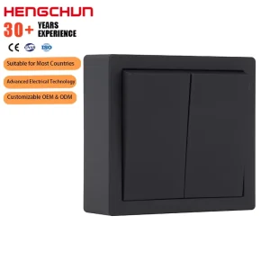 European Standard 10A 250V Electric Wall Power Switch 1 Gang 1 Way 2 Way Push Button Grey