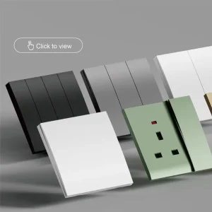 European Standard Modern LED Light Electric Wall Switch Socket 16A 250V 3 Gang 1 Way Big Button Ultra Thin Skin Feel