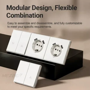 European Standard Plastic Wall Switch 2 Gang Curtain Control Switch 10A 250V Soft Touch Matte PC Frameless Plate 73.2*80mm