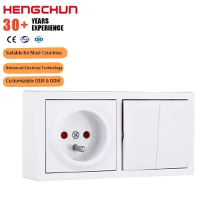 European Standard Schuko Big Button Flush Mounted Wall Switch Socket Electrical Supplies for Household Use