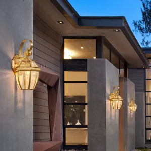 European Style All Copper Waterproof Outdoor Wall Lights Decorative Lamps for Villa Garden Corridor Courtyard