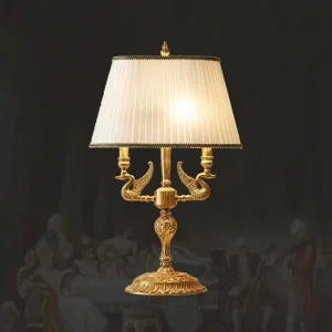 European Style Brass Fabric Living Room Sand Edge Table Lamp Bedroom Table Lamps Home Decor Bedroom Bedside Desk Lamp