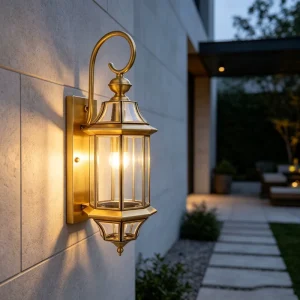European Style Outdoor Wall Lamp Brass Material Luxurious Villa Garden Corridor Retro Decorative Wall Lamp E27