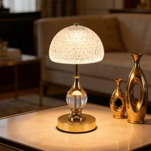European-Style Vintage Small Bedside Desk Lamp with Touch Control, Dimming, Ambient Light, and Battery