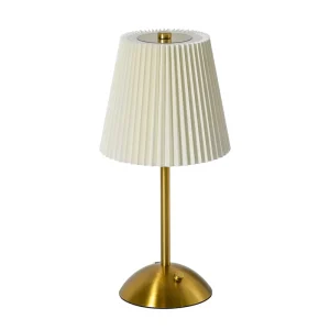 European Vintage Pleated Lampshade Table Lamp Golden Metal Pole Modern Minimalist Living Room Nightstand Reading Lamp