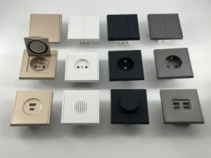 European Wall Switch Socket Color Painted French German Standard Electrical Outlet for Home and Hotel