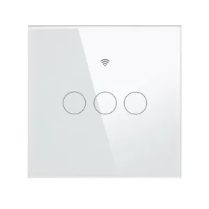European WiFi Wall Switch 3-Way Round Touch Buttons Glass EU Standard Smart App