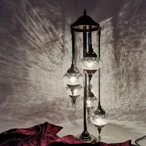 European and American Style Luxury Glass Floor Lamp Restaurant Hotel Exhibition Hall Decoration Cracked Glass 3-head Floor Light