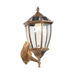 European style Solar Waterproof Outdoor Wall Lamp for Gate Posts Gardens Villas and Decorative Lighting Wall Mounted Lamp