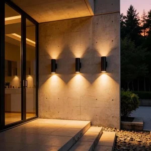 Exterior Garden Wall Mounted Sconce Light IP65 Waterproof Nordic Modern Aluminum Outdoor LED Wall Lamp with Glass Shade