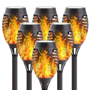 Exterior Outdoor 12 Led Solar Powered Decorative Lawn Luces Solares Torch Stake Lamp Garden Flickering Flame Spike Light