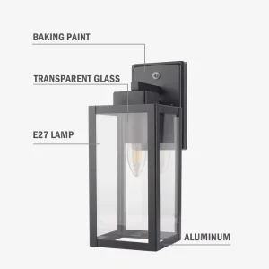 Exterior Wall Lamp Waterproof Vintage Outdoor Wall Lamp Aluminium Lamps With Dawn to Dusk Sensor