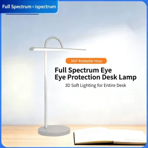 Eye Protection Full Spectrum LED Desk Lamp 360° Flexible Rotatable Gooseneck Table Lamp for Study Work Bedroom