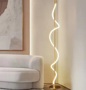 FL285241 Nordic Minimalist Copper Decorative Stepless Dimming Floor Lamp Brass LED Floor Light for Bedroom Living Room