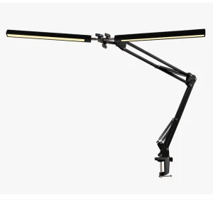 FX320 24W Two Head LED Desk Lamp Dimmable Flexible Neck Classic Style for Cosmetic Tattoo Reading Eye Care Clip Table Lamp