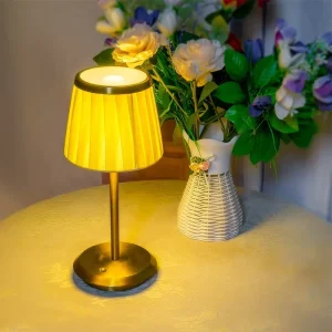 Fabric Cordless LED Night Light, Battery Powered, Rechargeable, Touch Dimmer, USB Ambient Table Lamp
