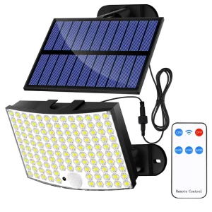 Factiory Supply IP65 Waterproof Wide Angle Motion Sensor Remote Control Integrate Split Solar Lights 200Leds Lights for Garden