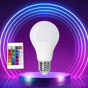 Factory 5W RGB Smart LED Bulb 220V A60 E27 Multicolor Remote Controlled