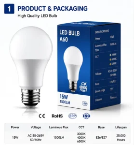 Factory A Shape LED Bulb E27 E26 B22 Base AC85 265V SMD2835 High Lumen Energy Saving Indoor Home Lighting