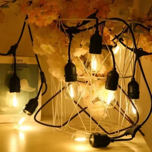 Factory Commercial Grade Outdoor Waterproof Courtyard Balcony Garden Decorative E26 E27 Light String