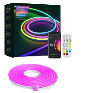 Factory Custom Length RGB LED Neon Strip Light 12V DC IP67 Rated Wi Fi Controlled Flexible Lighting Indoor Decor