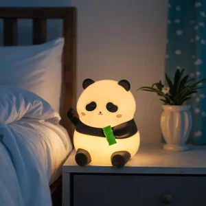 Factory Dimmable Panda Night Lamp Soft Silicone Animal Night Light Custom Led Lamp USB Rechargeable Bedside Lamp for Kids Room
