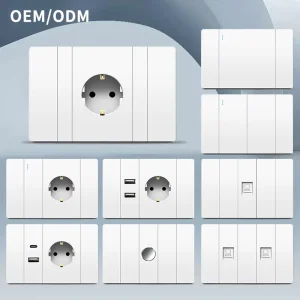Factory Direct 118 Style EURO Wall Electrical Switch and Socket