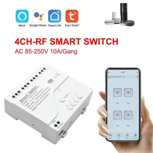 Factory Direct 4-Channel Smart Relay Switch WiFi RF 433MHz DC 7-32V USB 5V 10A per Gang 16A Total