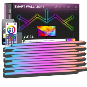 Factory Direct 6PCS Segmented RGB Light Tuya WIFI Music Sync Modern White Gaming Room Decor Led Smart Wall Light