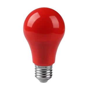 Factory Direct A60 E27 B22 LED Bulb 8W 3000K Red Plastic AC100-240V No Flicker