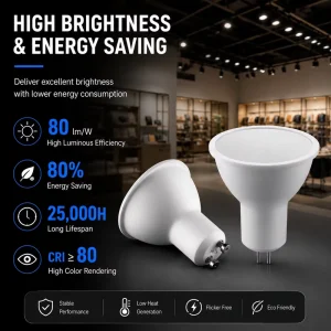 Factory Direct GU10 LED Bulb 3W 5W 7W 9W 36 Degree Beam Angle High Lumen Warm White for Indoor Cabinet Spot Lighting