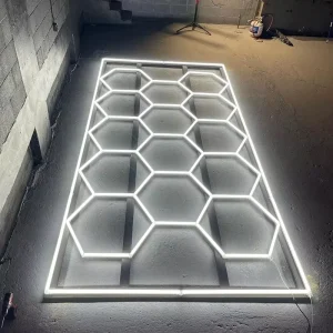 Factory Direct Garage Hexagon LED Ceiling Light 14-Grid Hexagonal Workshop Light System