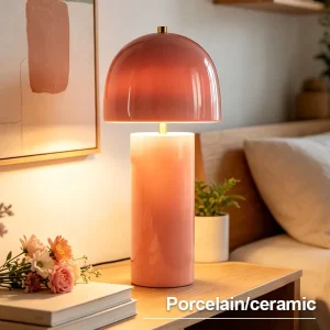Factory Direct LED Ceramic Mushroom-Shaped Night Table Lamp, AC Power