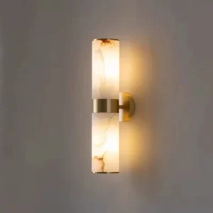 Factory Direct Luxury Simple Spanish Natural Marble Wall Lamp for Living Room Bedroom Dining Room Bedside LED Copper Middle