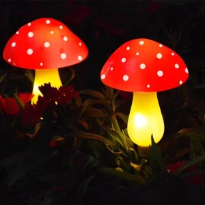 Factory Direct Outdoor IP65 Waterproof Upgraded Solar Mushroom Light 8 Modes for Garden Pathway Landscape Yard Easter Halloween