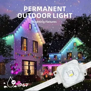 Factory Direct RGBWIC Smart APP Control Wi Fi Permanent Outdoor Light Christmas Halloween Decoration Permanent Outdoor Light