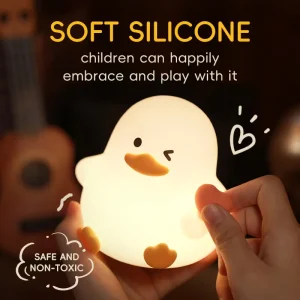 Factory Direct Rechargeable LED Night Light, Animal Silicone Duck Bedside Lamp with Timer and Touch Control