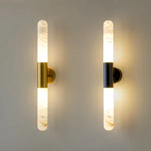 Factory Direct Sale Natural Spanish Marble Full Copper Wall Lamp for Hotel Homestay Bedroom Living Room Staircase Wall Lamp