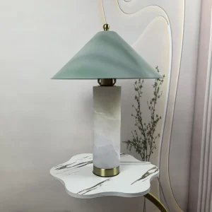 Factory Direct Sale Spanish Natural Marble Iron Art Table Lamp Hotel Homestay Bedroom Desk Bedside Table Decorative Lighting