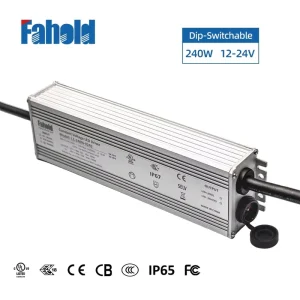 Factory Direct Waterproof 240W IP65 LED Driver 12-24V for LED Strip and Modular Light