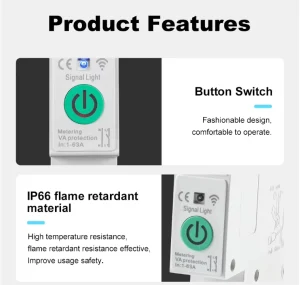 Factory Direct WiFi Smart Switch, Power Metering, Mobile Remote Control, Industrial MCB Timer Relay Protection, 1P+N