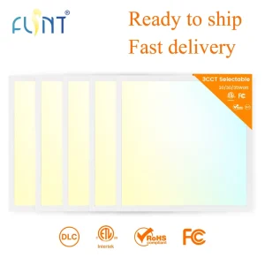 Factory Directly Supply Stock ETL DLC FCC LED Panel Light 2x2feet 120 277V 20 30 35W 3CCT Dimmable Modern Aluminum Supermarket