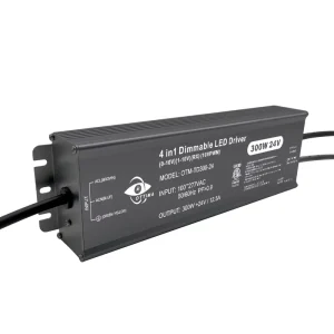 Factory ETL 0-10V 4-in-1 Dimming DC24V 300W IP67 Waterproof Constant Voltage Dimmable LED Driver