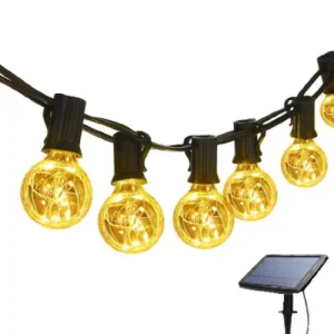 Factory G40 Copper Wire Solar Light String 7.5m Black IP65 Waterproof Remote Control Outdoor Garden Lights Christmas