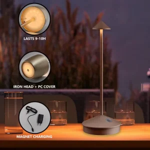 Factory Hot Sales Hot Style HID Aluminum Battery Operated IP65 Garden Desk Lamp Dimmable Table Lamp Zafferano
